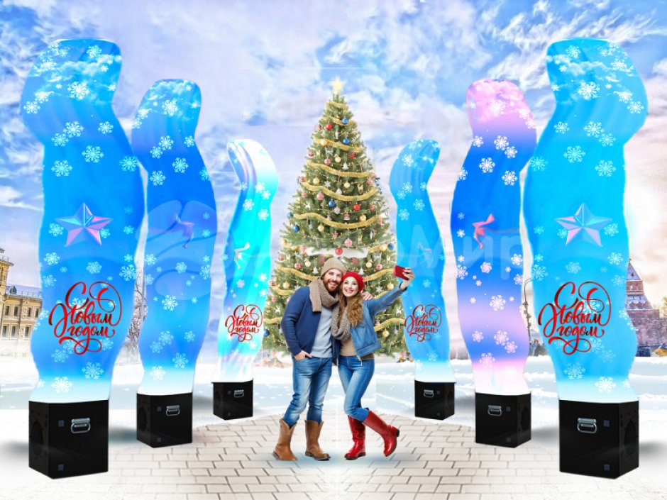 Аэрофонтан — динамическая фигура, имитирующее холодное пламя