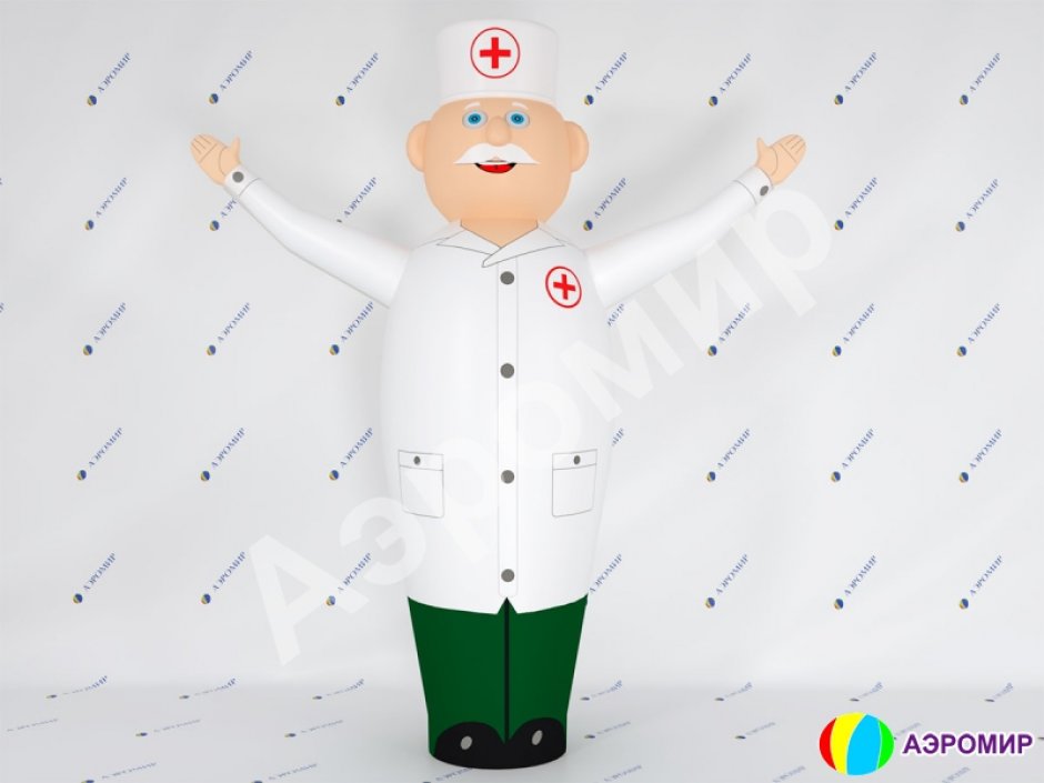 Аэромен доктор, врач, аптекарь — рекламные фигуры медицина, красота и здоровье
