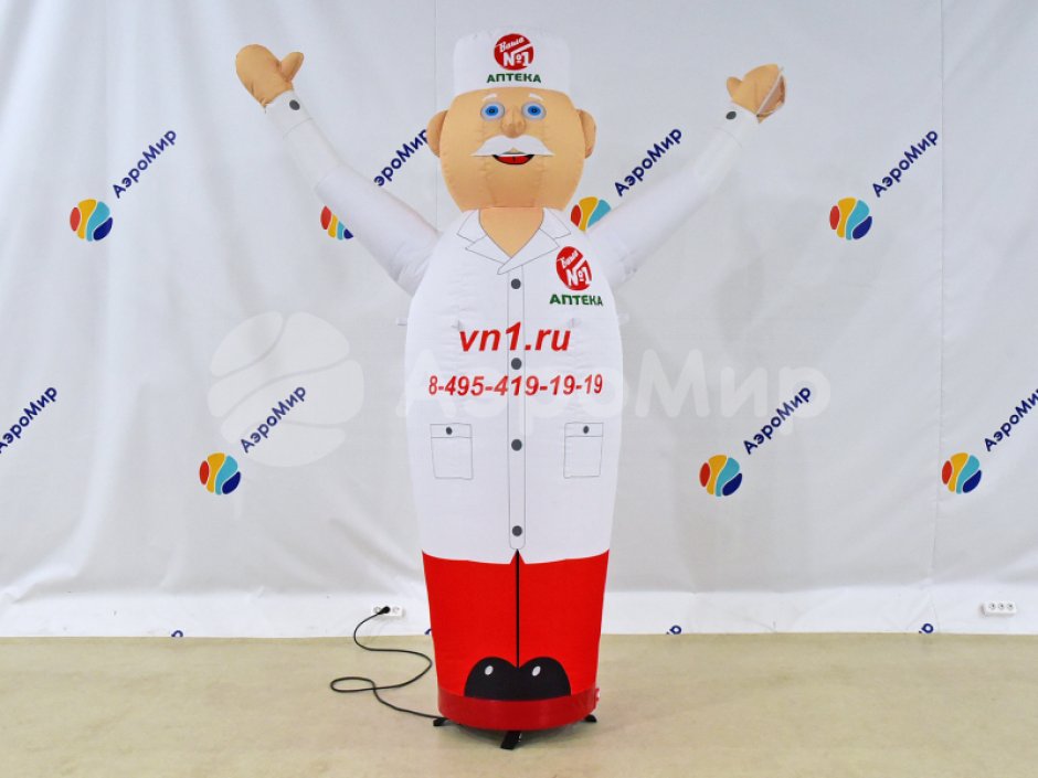 Аэромен доктор, врач, аптекарь — рекламные фигуры медицина, красота и здоровье