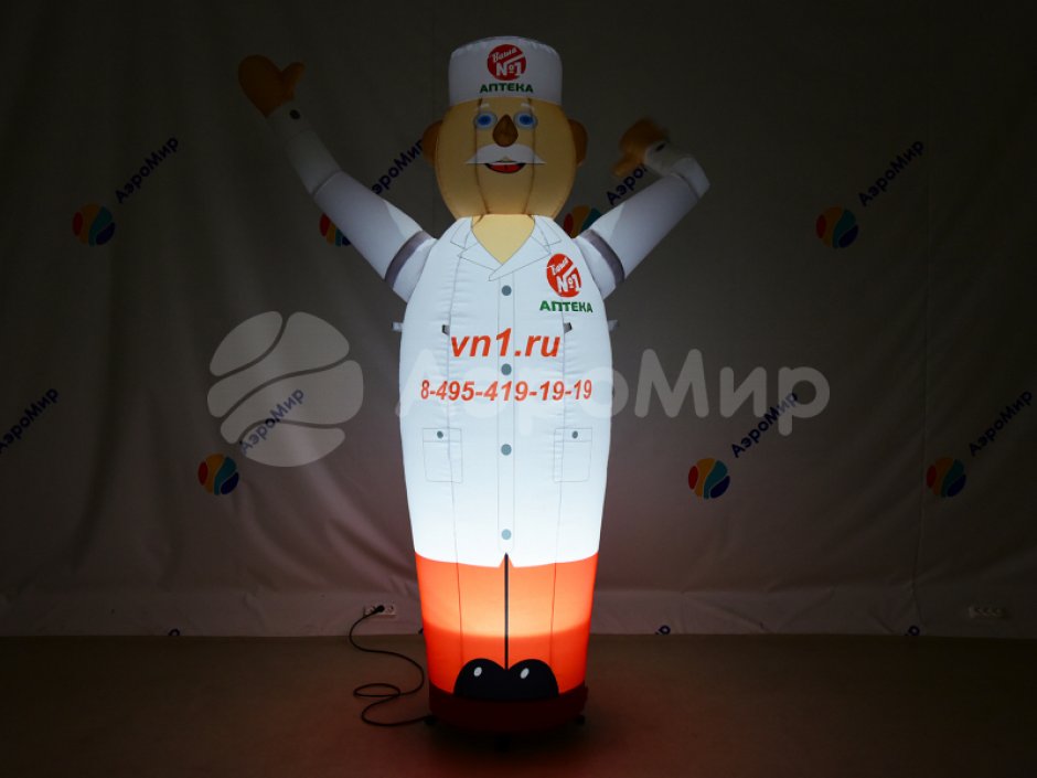 Аэромен доктор, врач, аптекарь — рекламные фигуры медицина, красота и здоровье