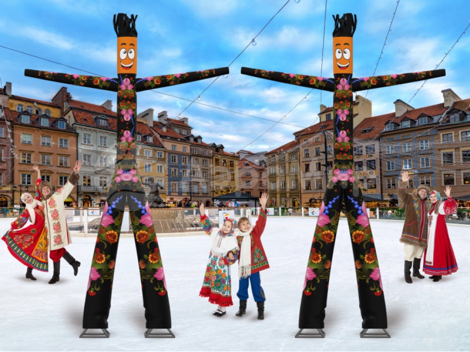 Аэромен Хохлома — яркий орнамент, на одной или двух ногах