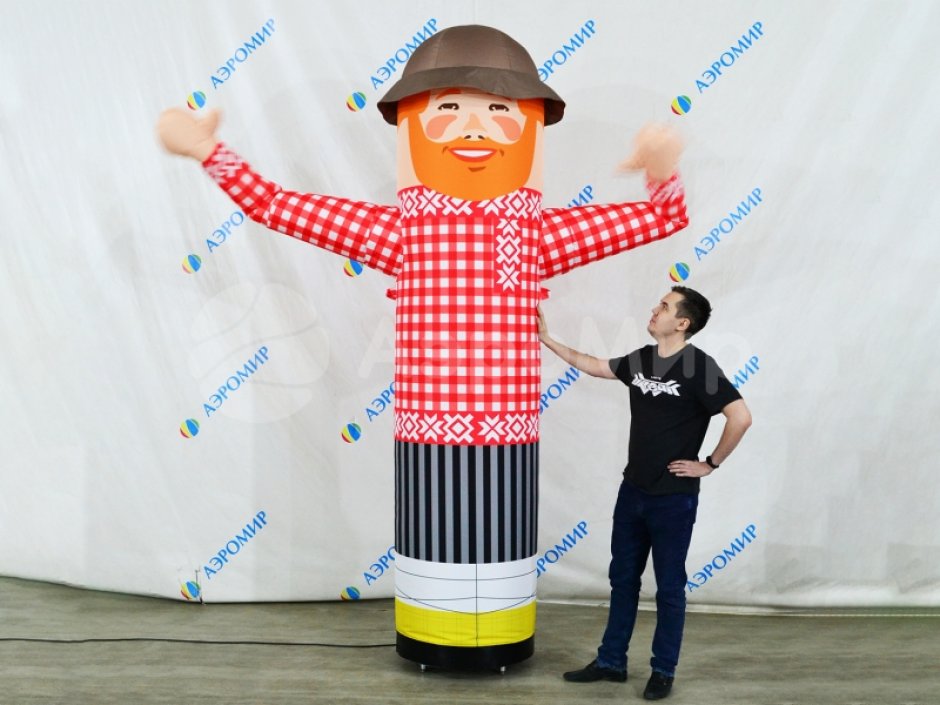 Аэромен машет рукой сложной стилизованной формы для любых отраслей бизнеса