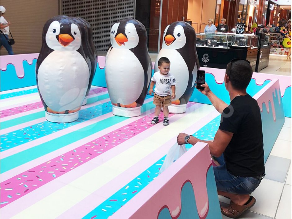 Большие надувные кегли с мячом