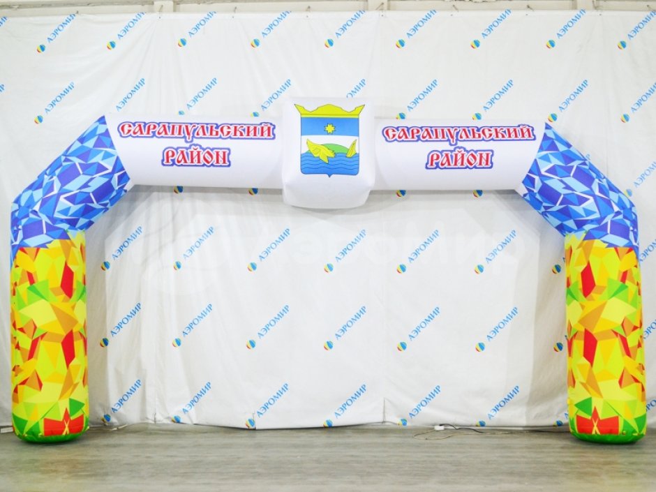 Надувная арка трапеция с декоративным элементом