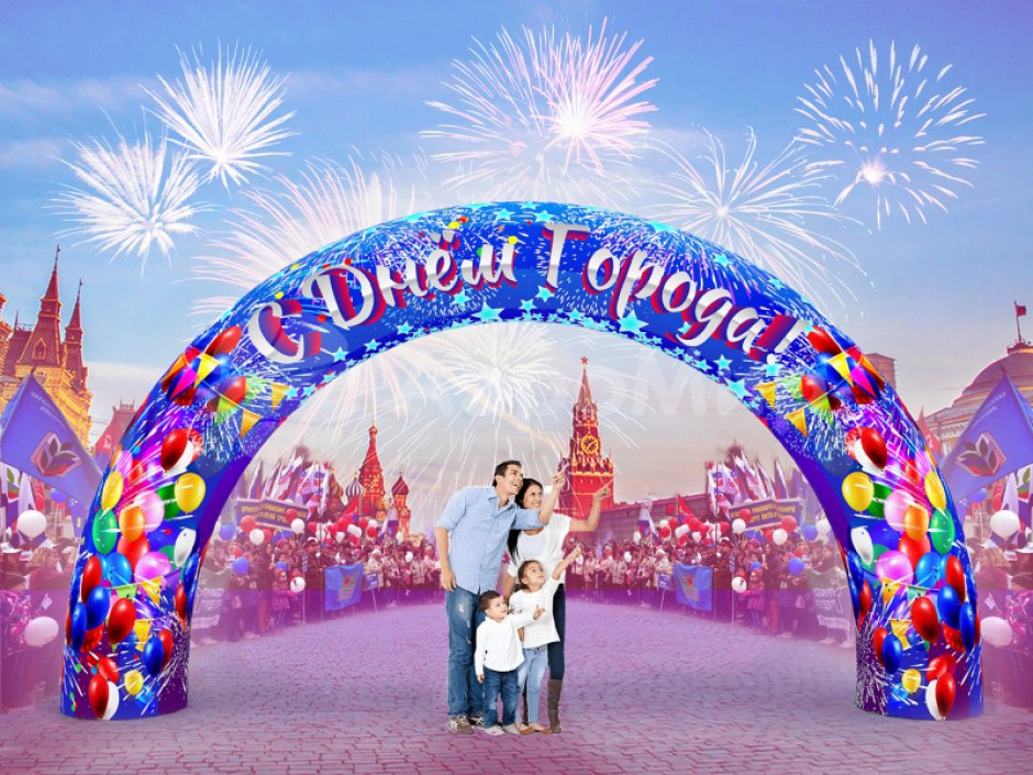 Надувная арка круглая — полноцветная печать