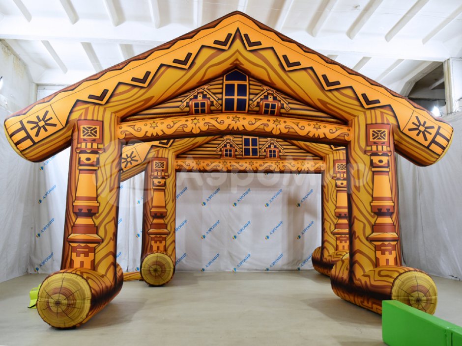 Надувная арка Избушка с декором к Масленице, Ярмаркам