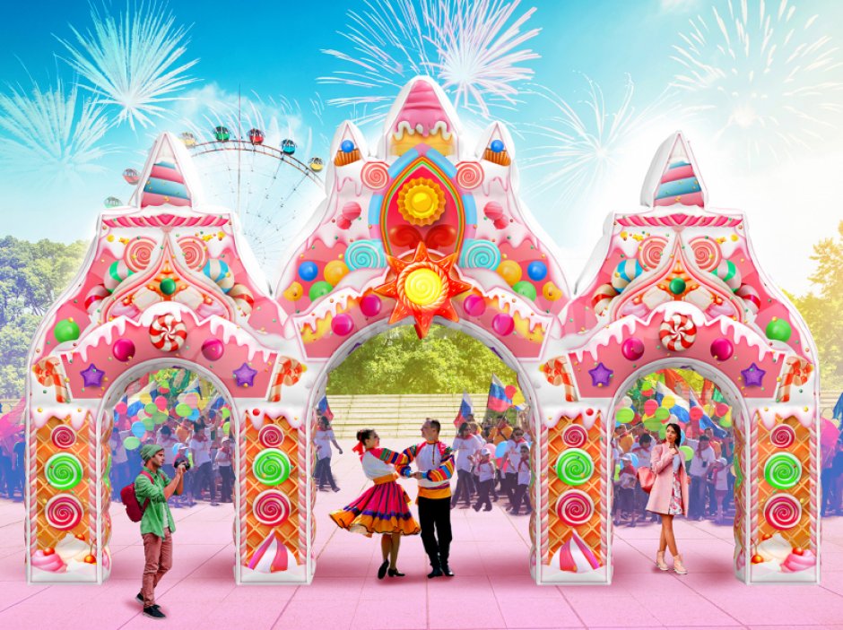 Надувная арка Терем расписной