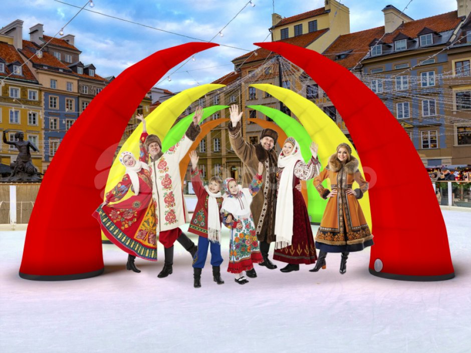 Надувная конусная арка — раздвижная арка с подсветкой