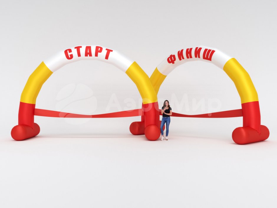 Круглая надувная арка на опорах
