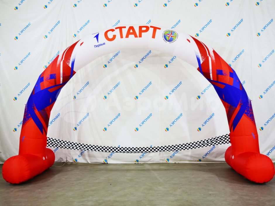 Круглая надувная арка на опорах