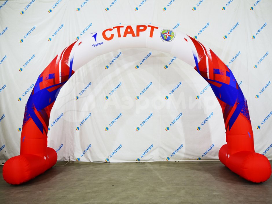 Круглая надувная арка на опорах