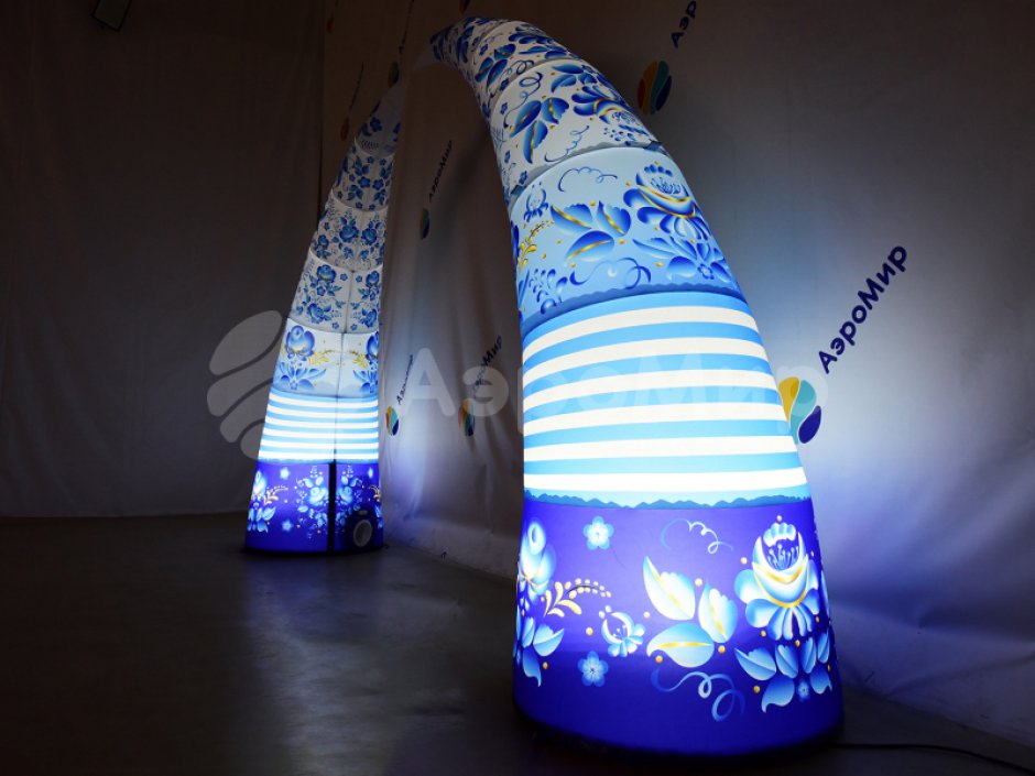 Надувная конусная арка — раздвижная арка с подсветкой