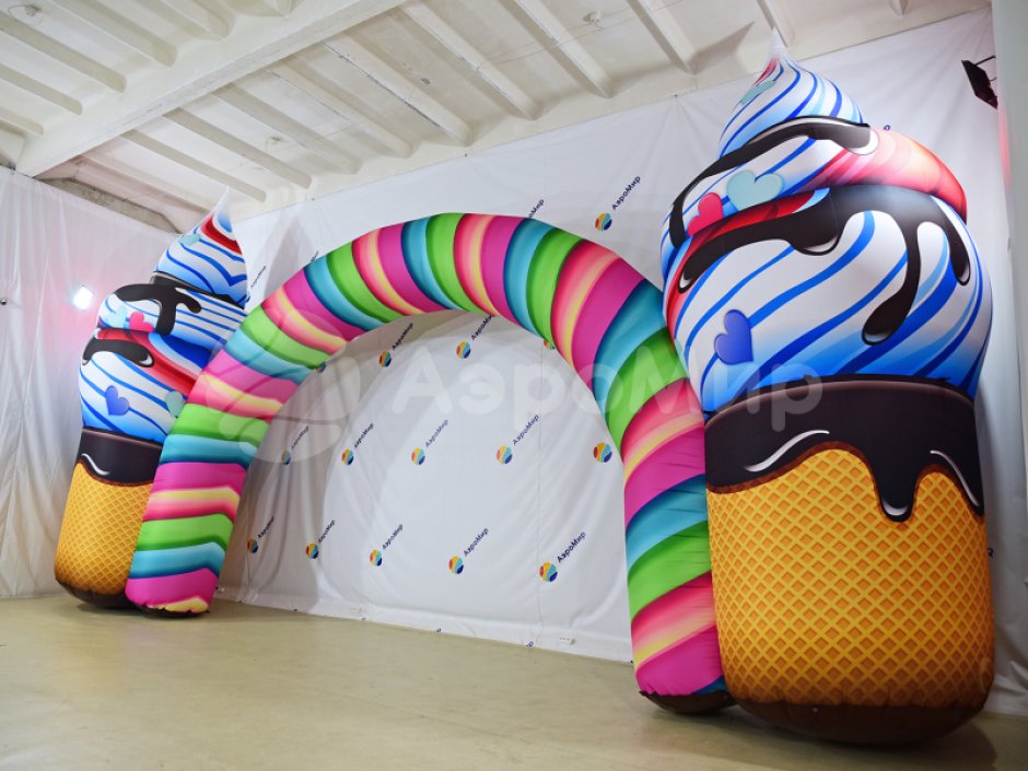 Надувная арка-тоннель мороженое