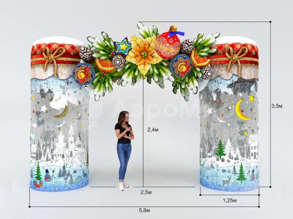 Хрустальная — новогодняя надувная арка 