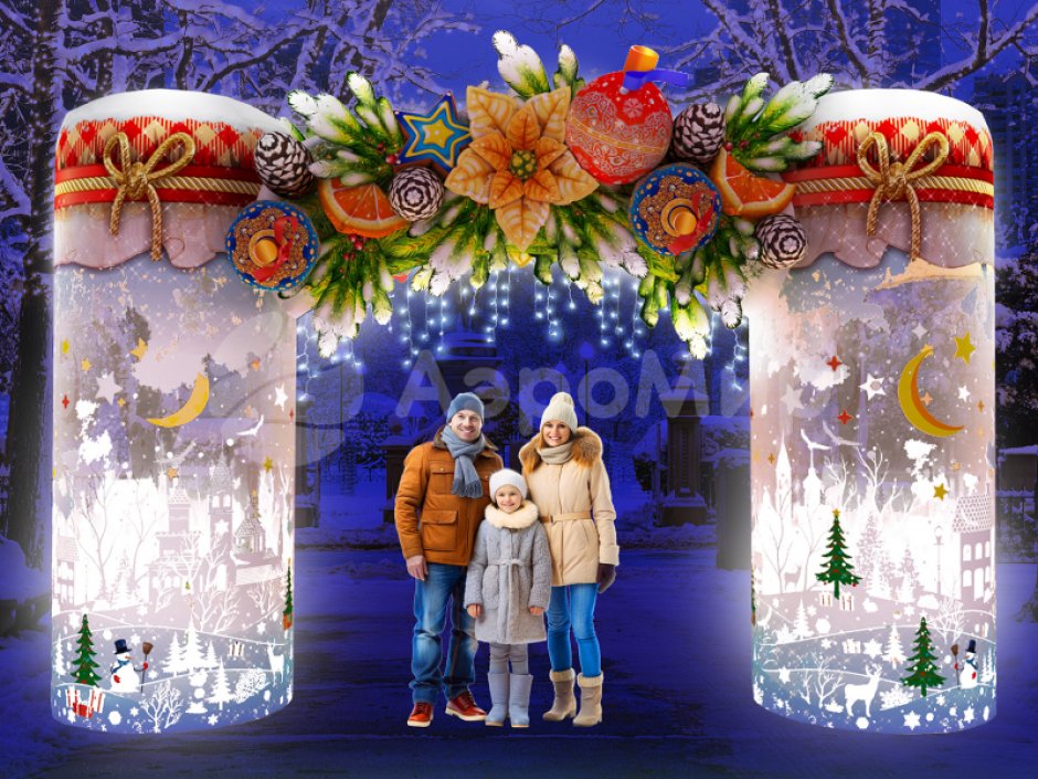 Хрустальная — новогодняя надувная арка 