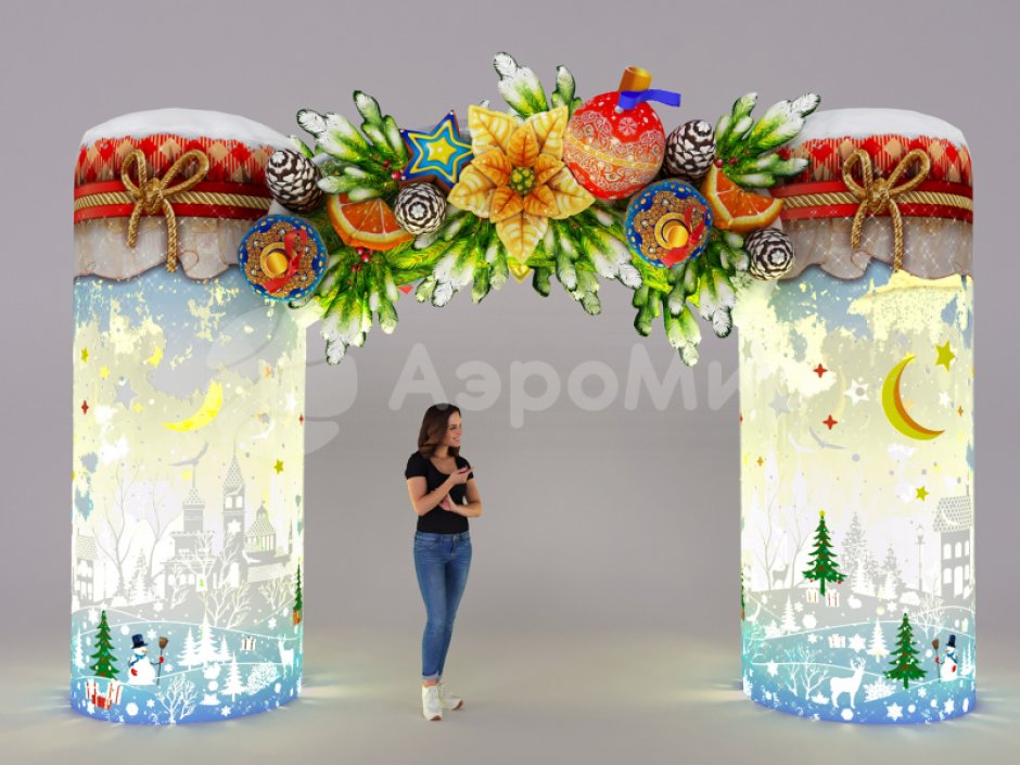 Хрустальная — новогодняя надувная арка 