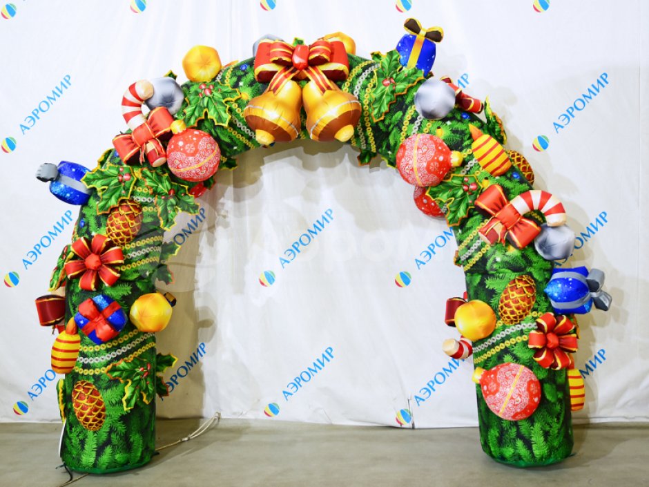 Комплект новогодних надувных фигур Арки и Трона