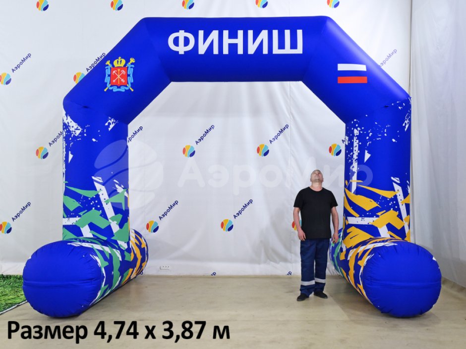 Полноцветная арка трапеция с опорами — премиум исполнение