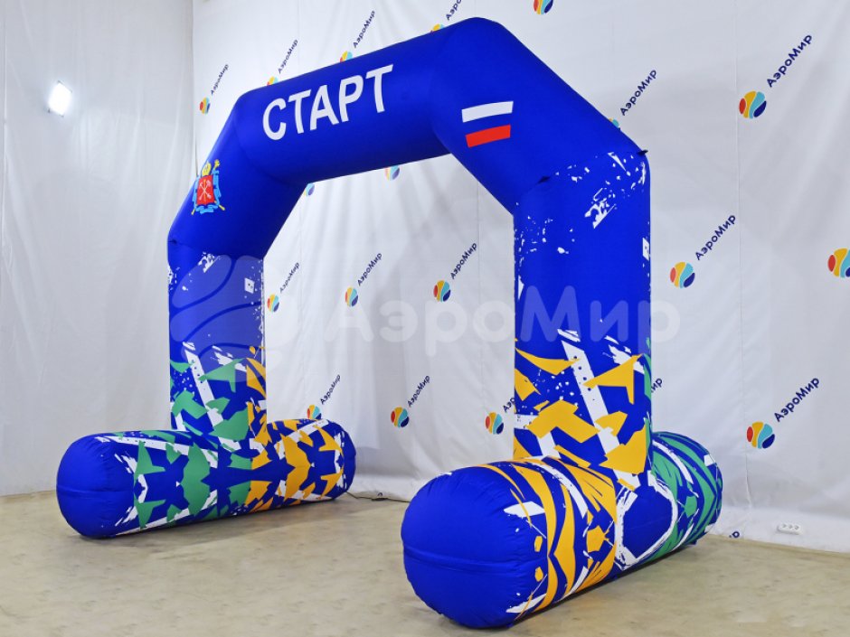 Полноцветная арка трапеция с опорами — премиум исполнение