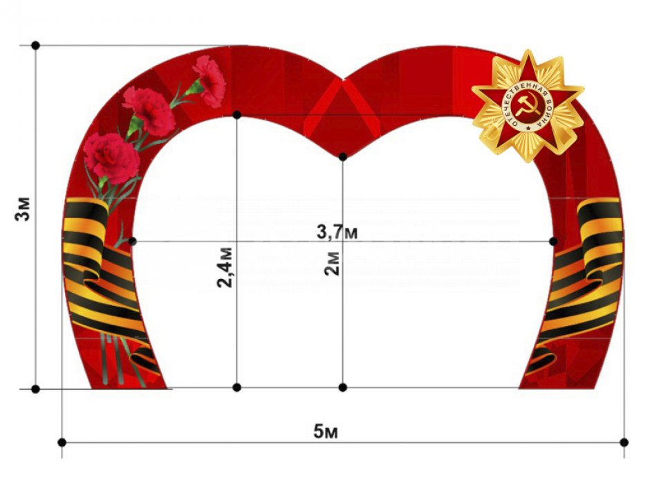 Надувная арка Победы — торжественное оформление 9 мая