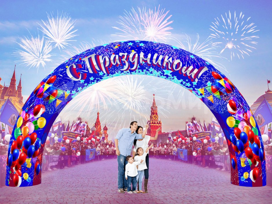 Надувная арка круглая — полноцветная печать