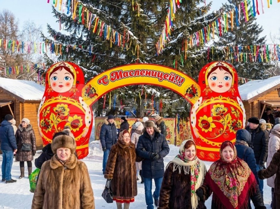 Надувная арка с матрёшками