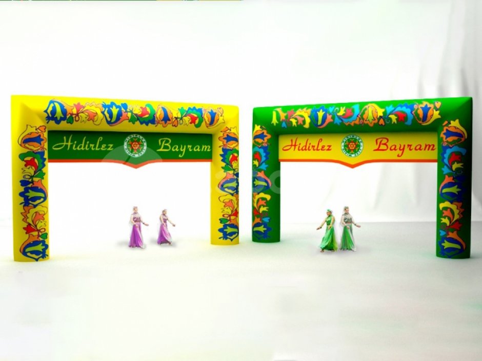 Надувная арка квадратной формы — полноцветная печать