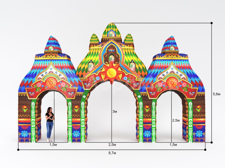 Надувная арка Терем расписной