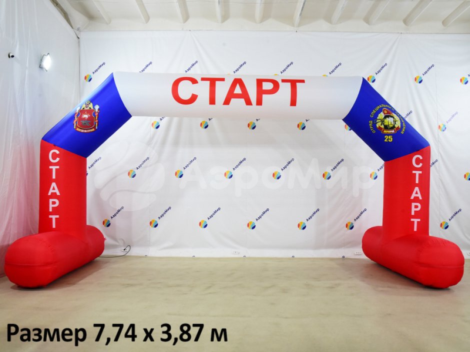 Надувная арка с опорами — трапеция