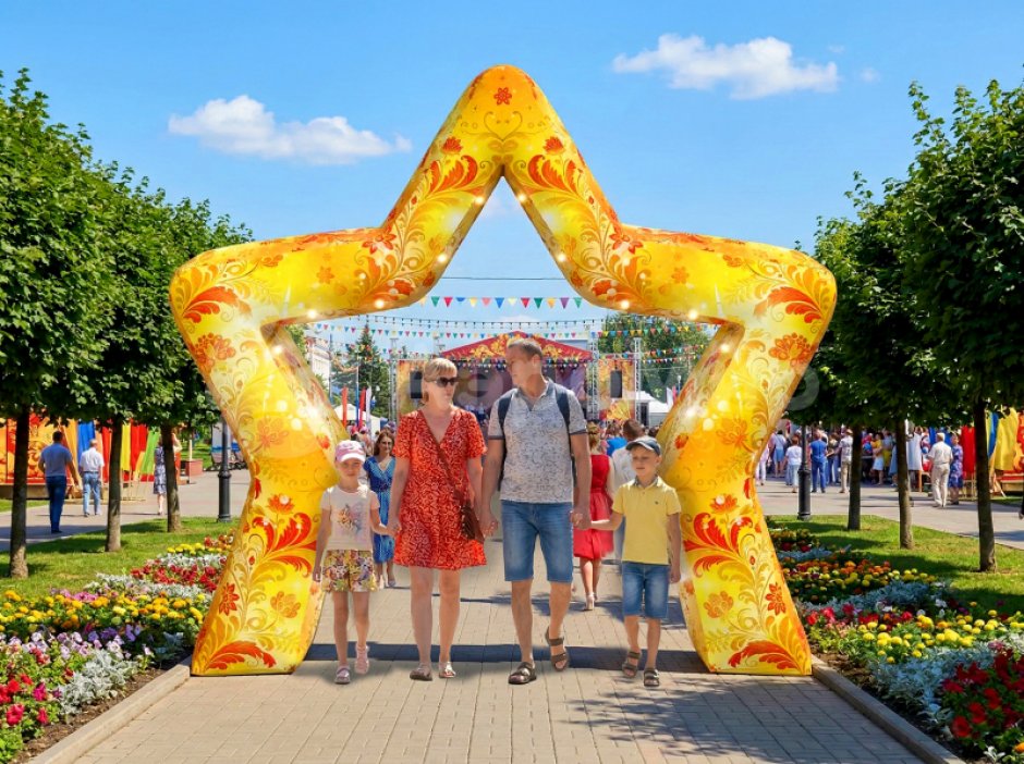 Фотозона арка звезда летняя