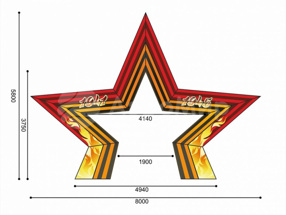 Надувная арка Звезда – торжественное оформление Дня Победы,