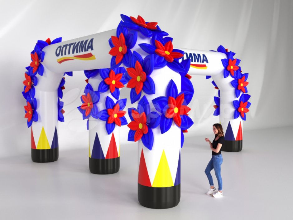 Арка «Трапеция с цветами» (стандарт)