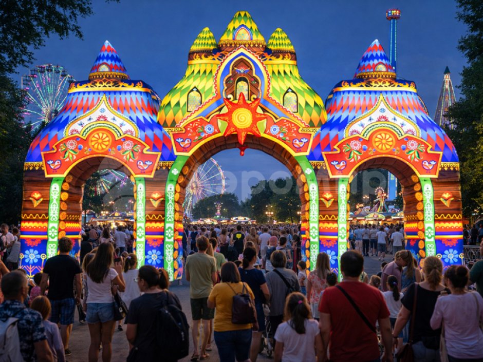 Надувная арка Терем расписной Арт-объект