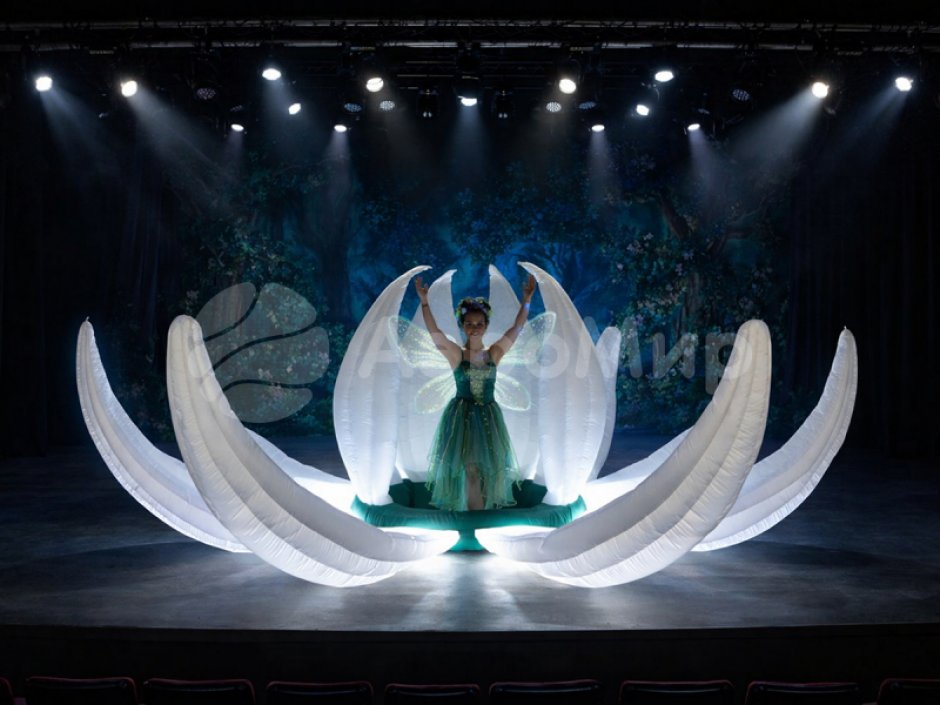 Надувной цветок Лотос с раскрытием закрытием лепестков с подсветкой