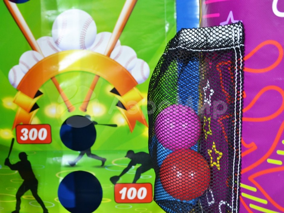 Детский надувной аттракцион 3 в 1 — баскетбол, бейсбол и дартс