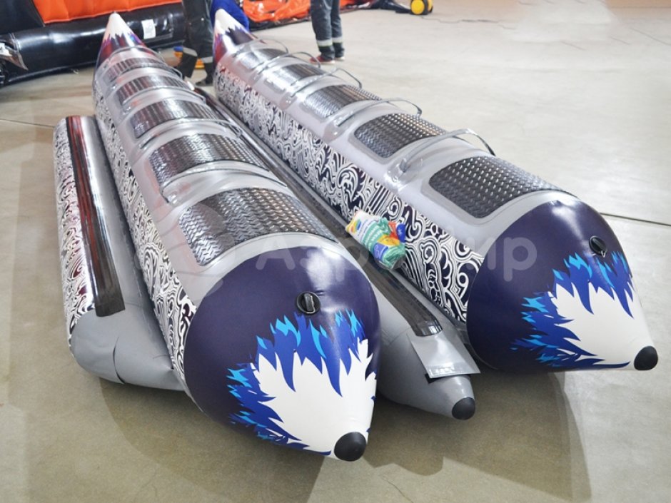 Банан надувной зимний двойной — буксируемый аттракцион