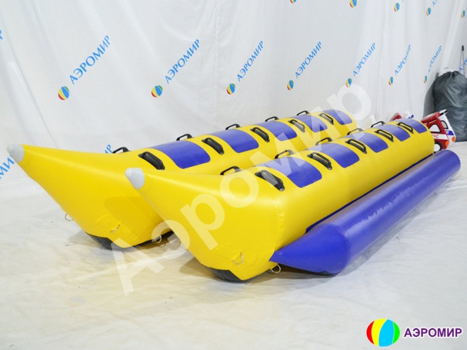 Банан надувной зимний двойной — буксируемый аттракцион