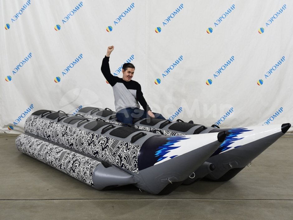 Банан надувной зимний двойной — буксируемый аттракцион