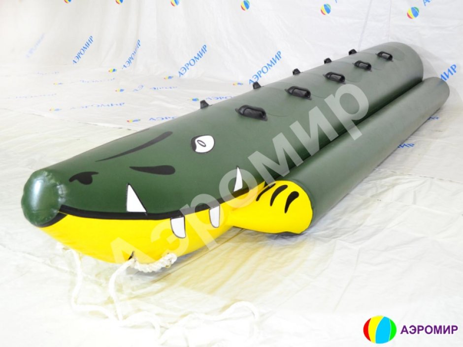 Банан надувной зимний Крокодил — буксируемый аттракцион