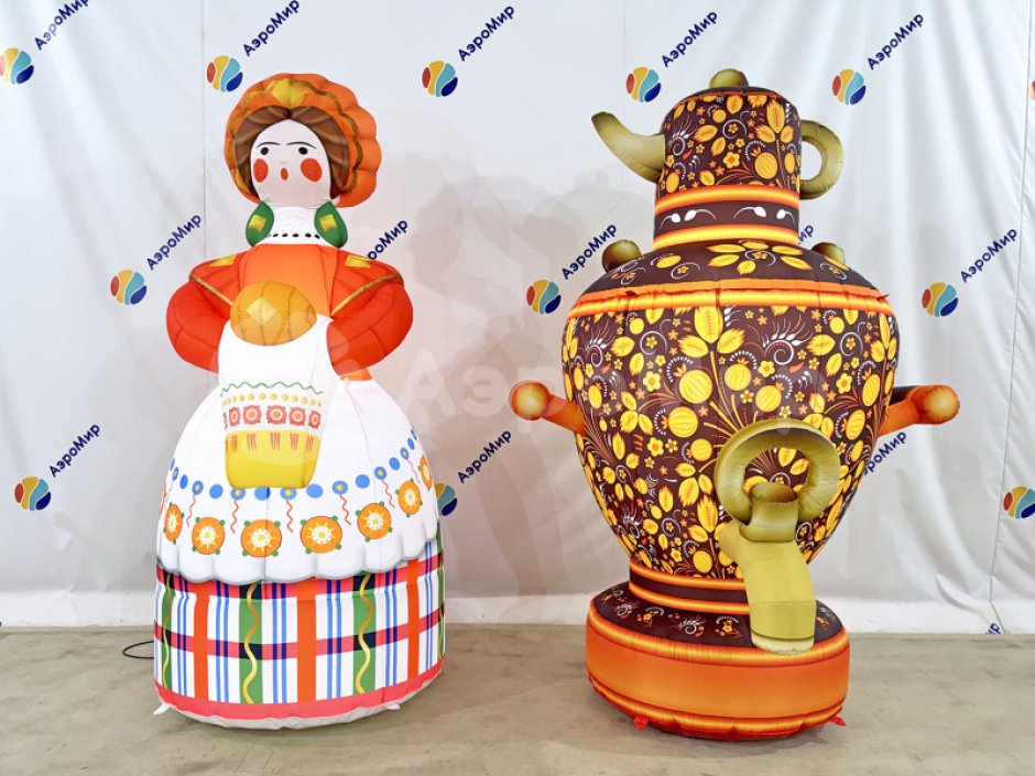 Самовар с чайником хохлома