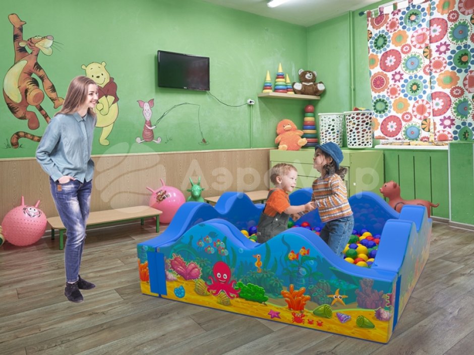 Квадратный сухой бассейн «Волна-1»