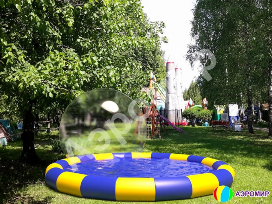 Круглый надувной бассейн и аквазорбы комплектом для бизнеса