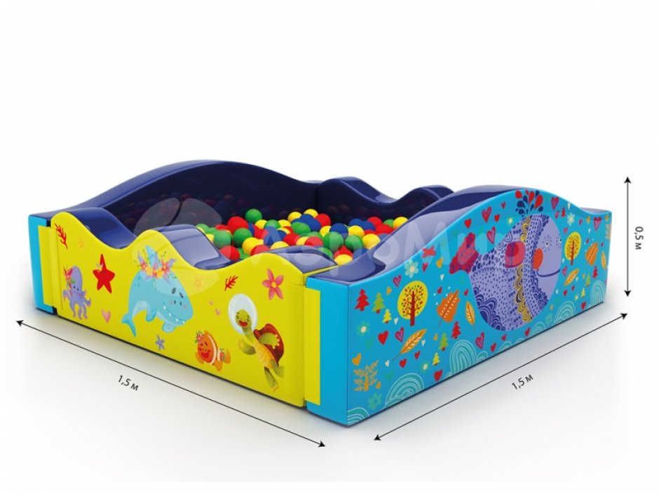 Квадратный сухой бассейн «Кит»