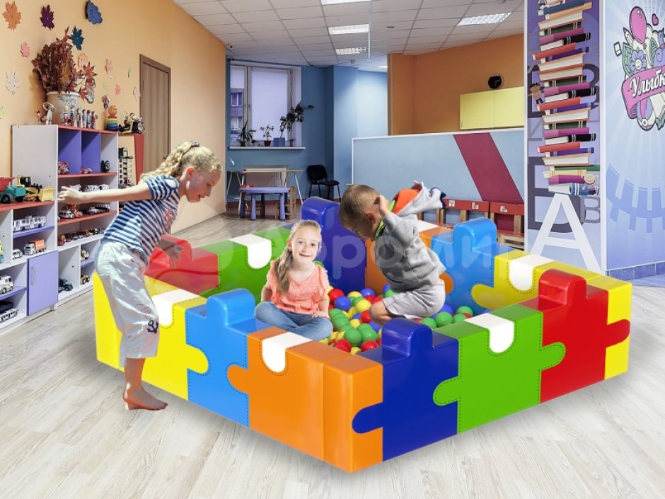 Сухой бассейн «Пазл-2» квадратной формы