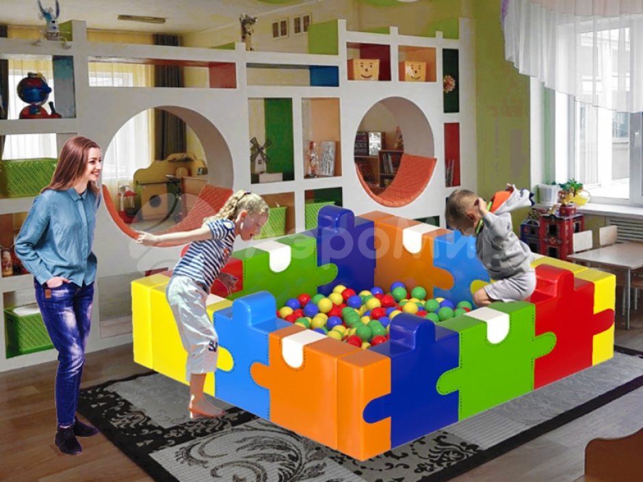 Сухой бассейн «Пазл-2» квадратной формы