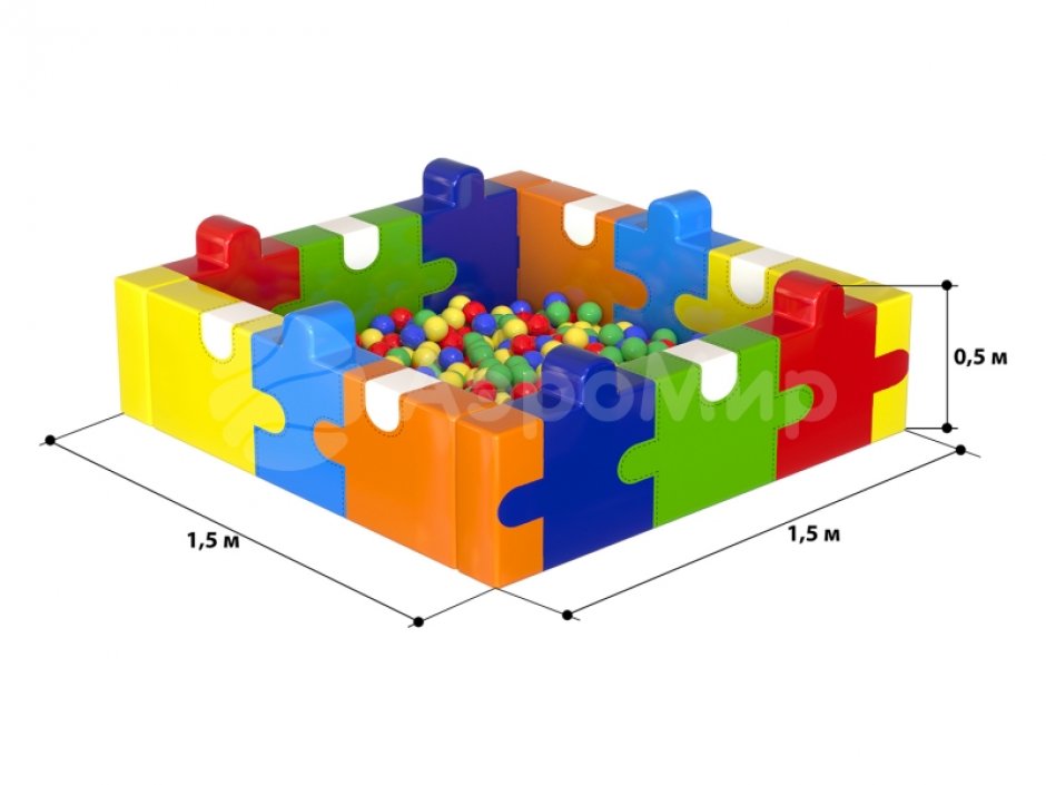 Сухой бассейн «Пазл-2» квадратной формы