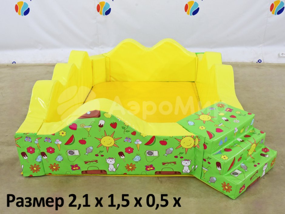 Квадратный сухой бассейн «Волна-1»