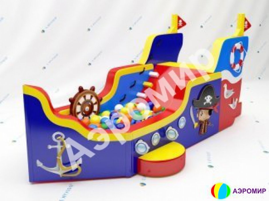 Сухой бассейн «Кораблик» с горкой