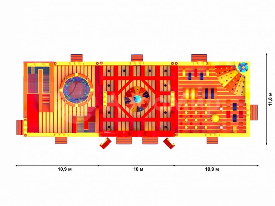Надувной парк — Царь батут, площадью 300 м²