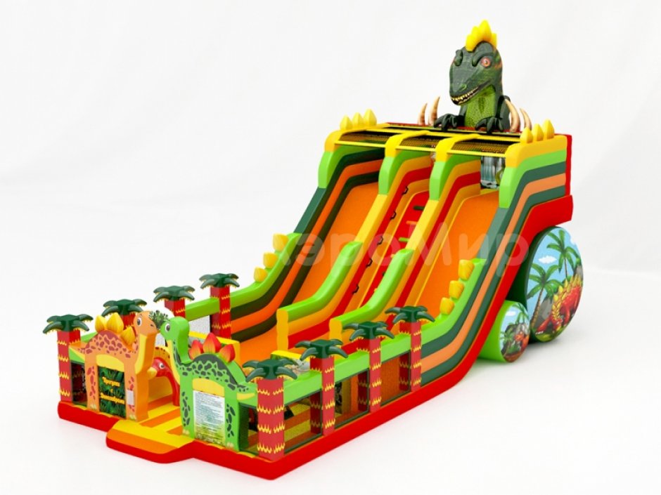 Большой надувной батут Диноленд — с горками и батутной ареной на 136 м²